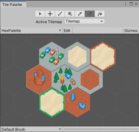 Example of hexagonal Tiles oriented with points facing top