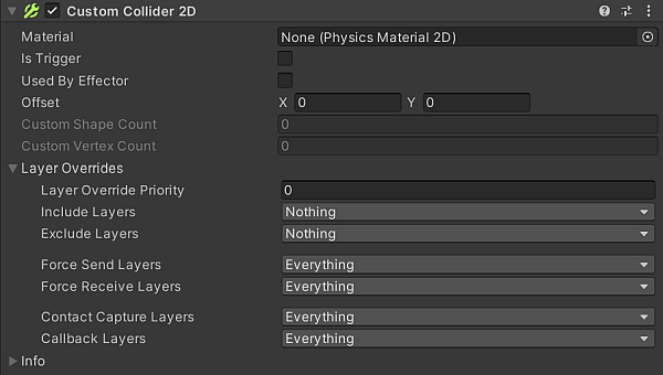 Custom Collider 2D properties