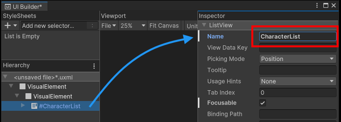 Background container with the empty element inside