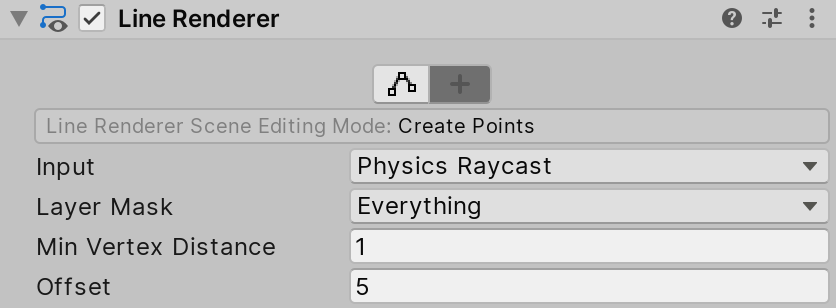 Line Renderer in Create Points Scene Editing Mode