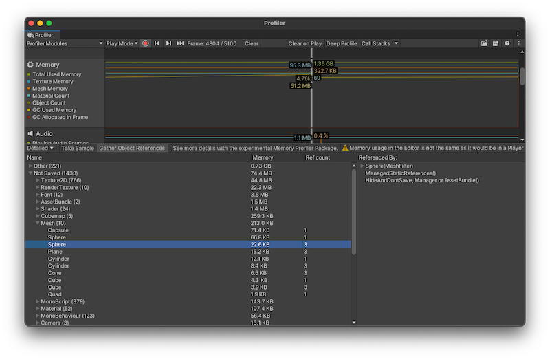 The Detailed memory module view