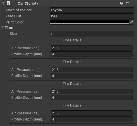 Inspector using a custom property drawer