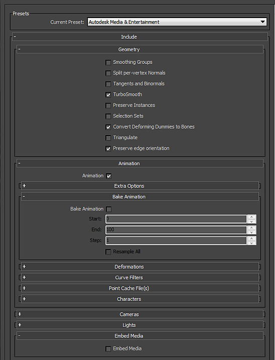 unity how to export project as fbx