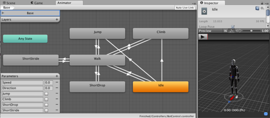 Typical setup in the Visual Programming Tool and the <span class="doc-inspector">Animation Preview window</span>