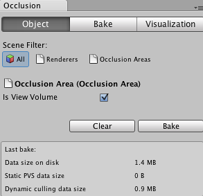 Occlusion Culling Window for the Occlusion Area