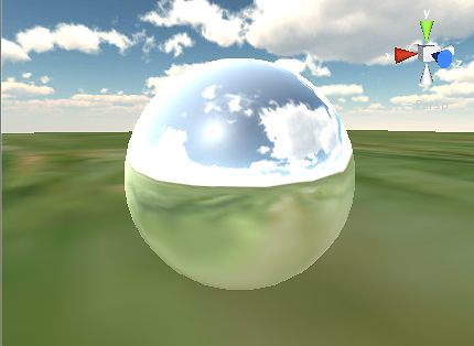 A sphere using a cubemap to reflect the surrounding scene