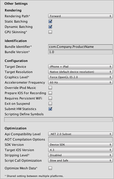 unity web player build settings