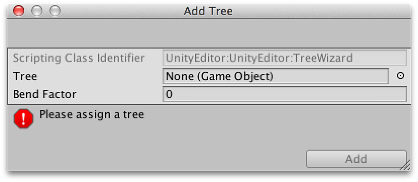 The Add Tree window