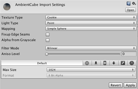 Cookie Settings in the Texture Importer