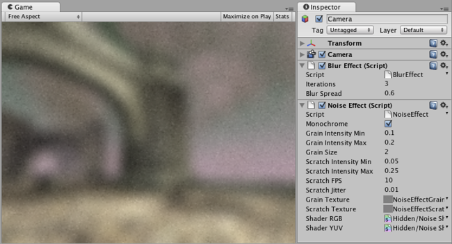 Blur and Noise applied to the same camera.