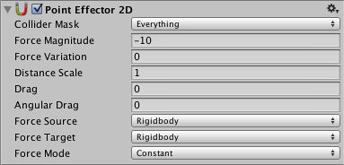 The Point Effector 2D Inspector