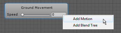 The context menu when right-clicking on a blend tree node.