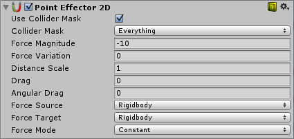 The Point Effector 2D Inspector