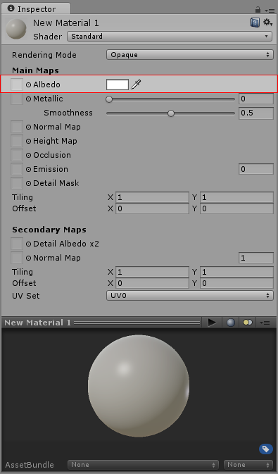 Unity - Manual: Albedo Color and Transparency