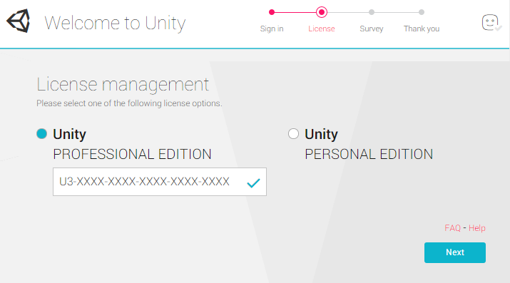 unity pro free license key