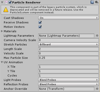 Unity Manual Particle Renderer Legacy