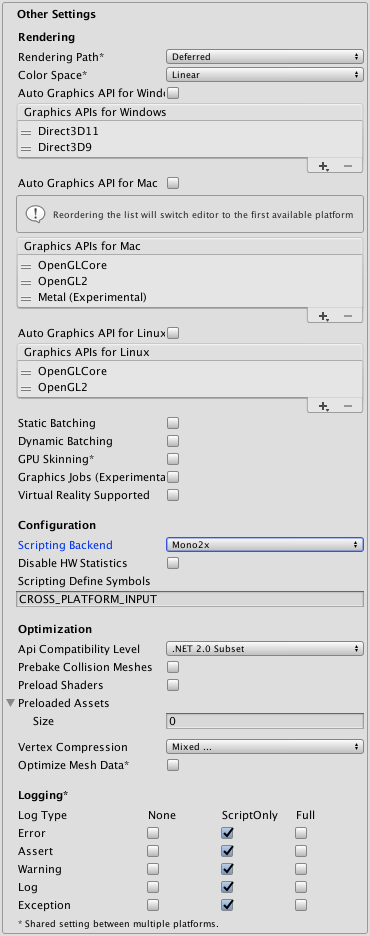 Standalone Player settings - Unity Manual