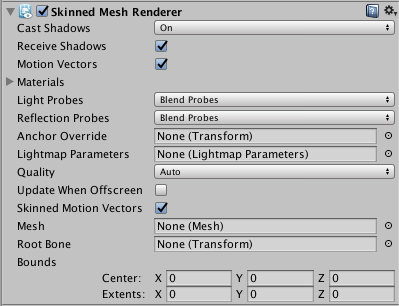 Unity - Manual: Skinned Mesh Renderer