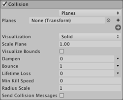 bounce when touch collision on mesh unity