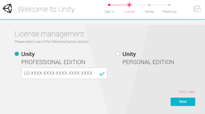 unity pro license