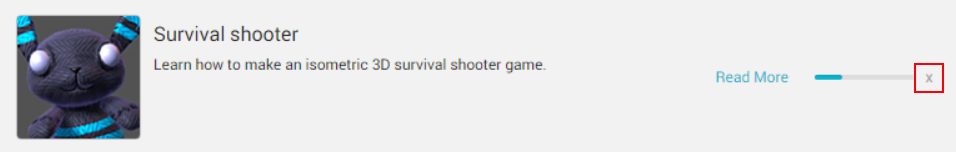 To cancel an active download, click the X button to the right of the progress bar (highlighted here in red)