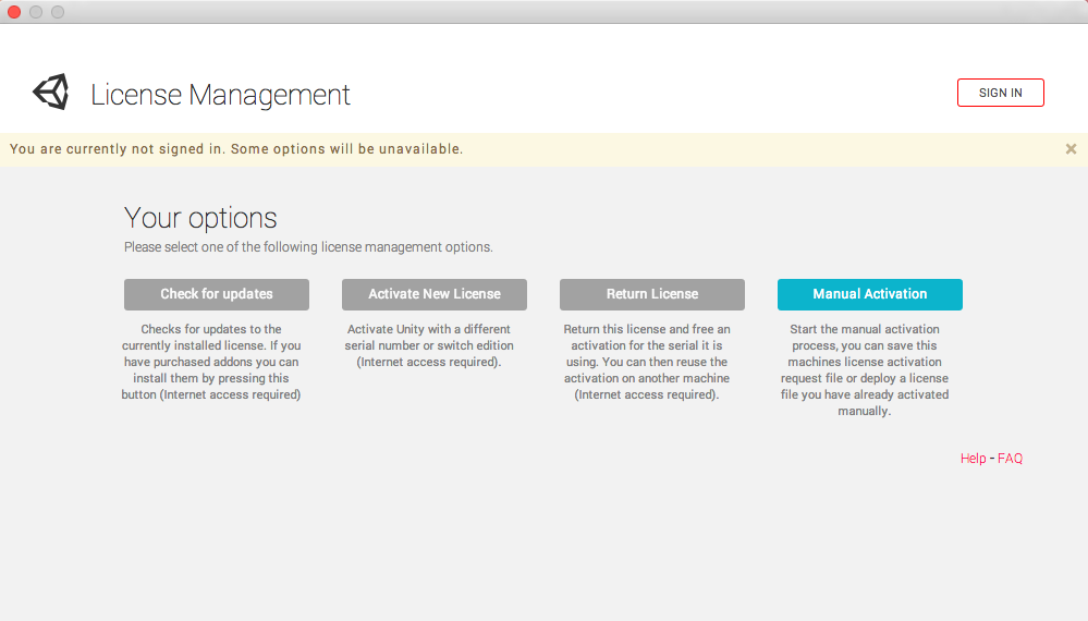 unity hub license