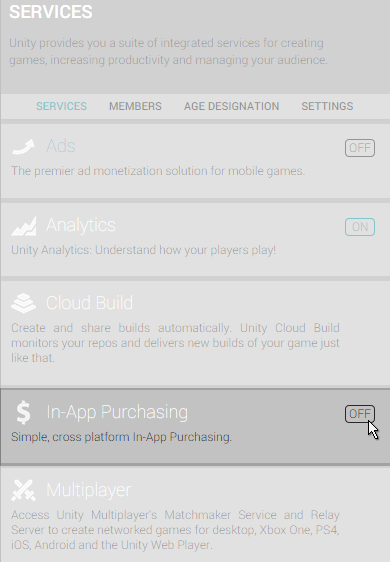 Unity Manual Setting Up Unity Iap