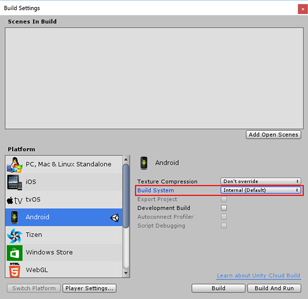 Unity - Manual: Android Build Settings