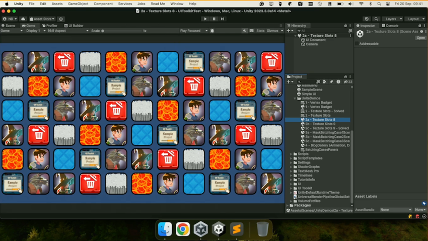 This example UI contains eight textures.