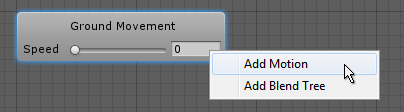 The context menu when you right-click on a blend tree node.