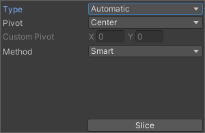 The Slice Tool properties with the Type property set to Automatic.