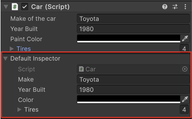 Inspector with a default Inspector