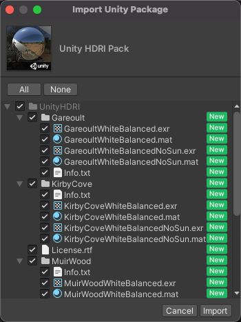 Unity - Manual: Download and import an asset package