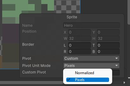 Setting the Sprite’s Pivot