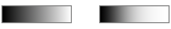 Left: A linear gradient. Right: How our eyes perceive that gradient. Note where the borders (which are exactly mid-grey) merge with the gradient in each case