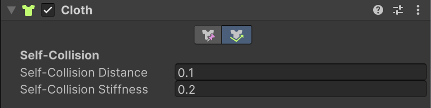 Self Collision parameters