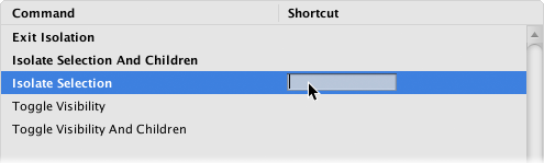 The Shortcut field reset using the Return key