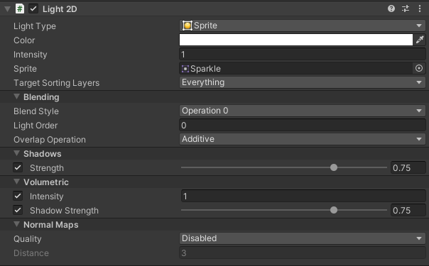 Unity - Manual: Light 2D component reference for URP