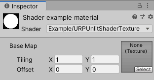 Texture property with Tiling and Offset controls