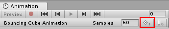 Keyframe button in the Animation window.