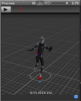 The character at 0.141 into the animation clip.