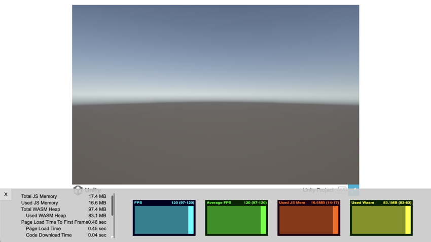 The Diagnostics overlay shows the JavaScript memory distribution and the WASM heap memory usage