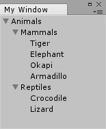 An example of a simple hierarchy using animals as placeholder names.