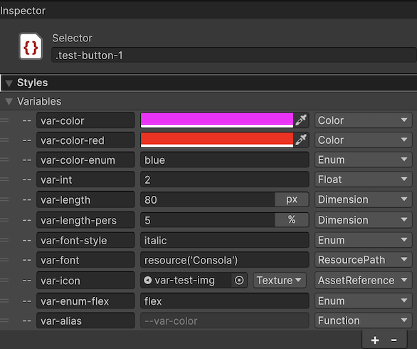 create USS variables