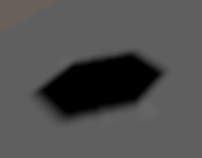 A black hexagonal shadow that has smooth edges, with bicubic sampling