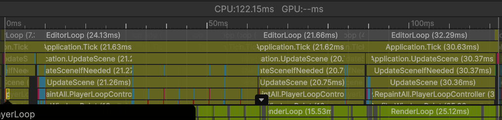 Timeline view of Edit mode frame