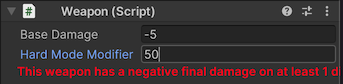 A custom Inspector which displays a text warning in the Unity Editor.