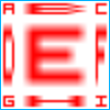 A sliced image example where the letters in the center are streched.
