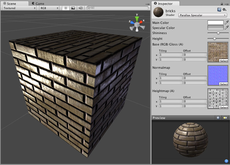 Parallax Bumped Specular shader.