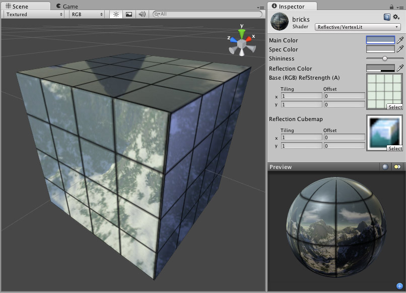 Reflective Vertex-Lit shader.